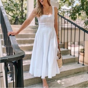 STAUD Wells White Maxi Dress - Size 8